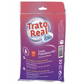 TRATO REAL Luvas Polietileno 100un. Cx. 100