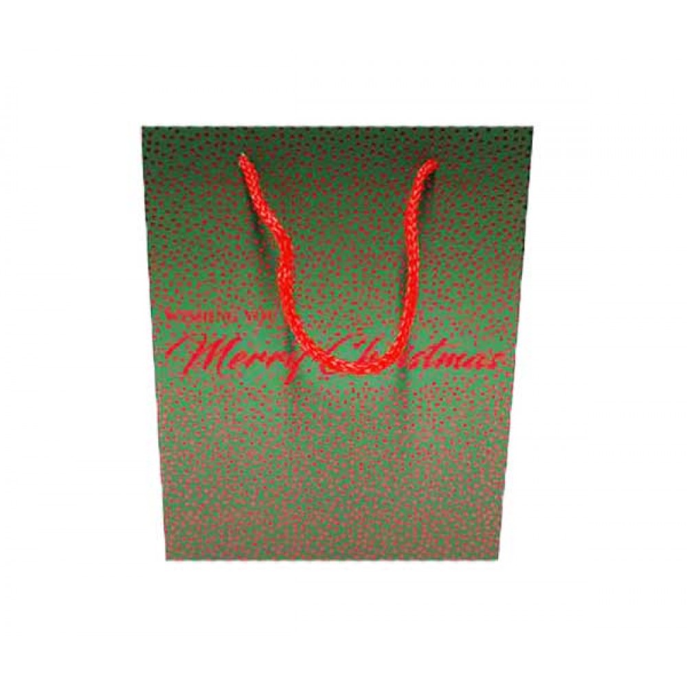 Saco Presente Papel SS Merry Christmas Verde 23x18x8 Cm Pack 12 Cx. 144 (12 Packs)