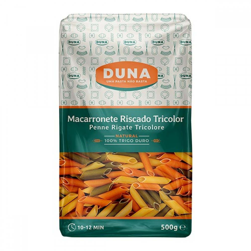 DUNA Massa Macarronete Riscado Tricolor 500Grs Cx. 20