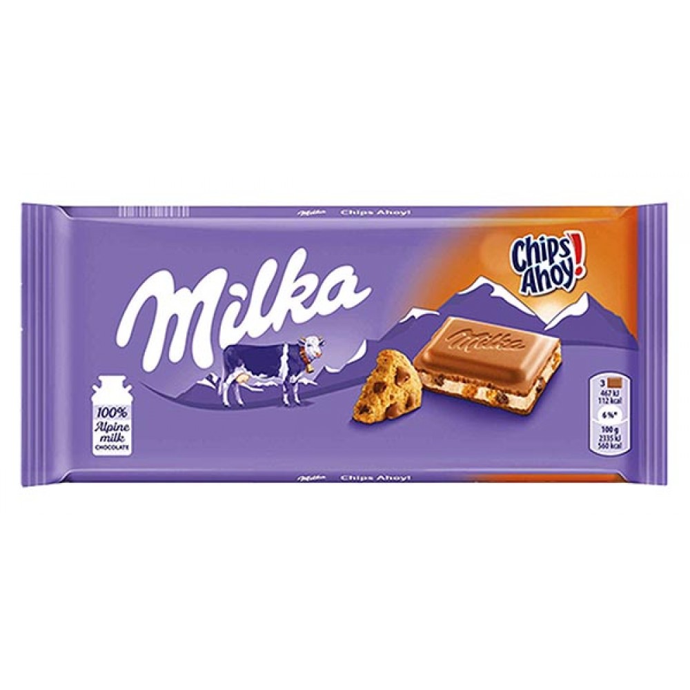 MILKA Chocolate Chips Ahoy 100Grs Cx. 22