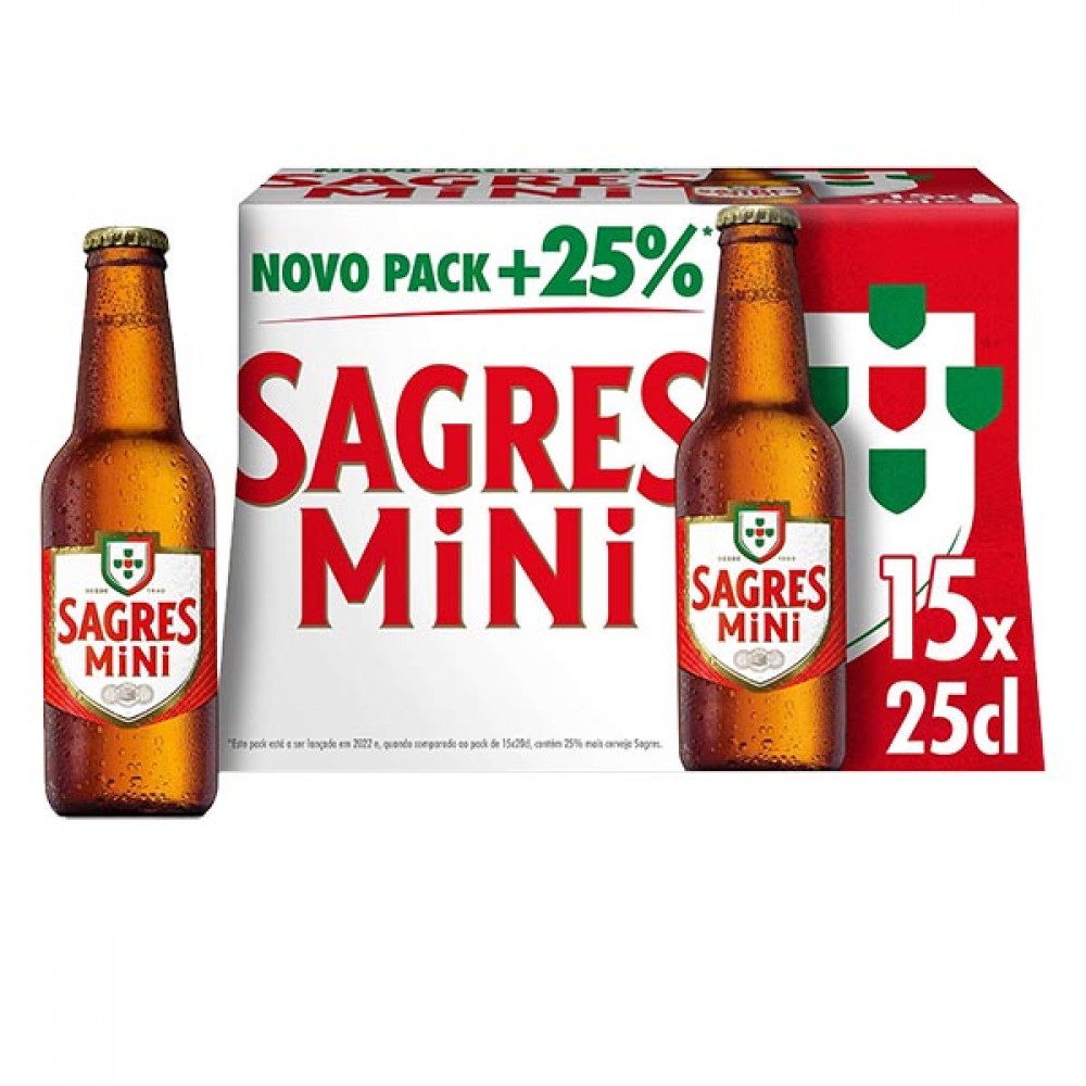 SAGRES Cerveja Mini 25Cl Cx. 15