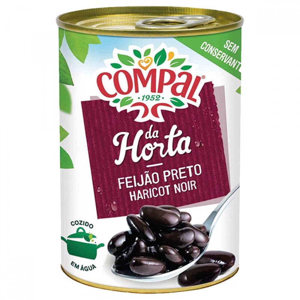 COMPAL Feijão Preto Cozido 410Grs Cx. 6 COMPAL Feijão Preto Cozido 410Grs Cx. 6