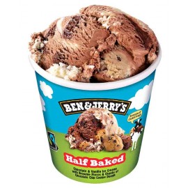 BEN & JERRY Gelado de Chocolate & Baunilha C/Brownie 406 Grs Pack 8