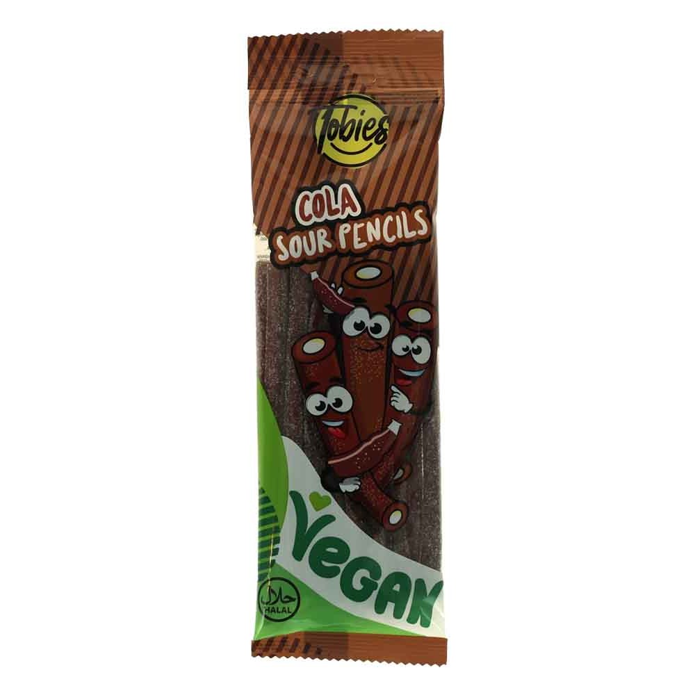 TOBIES Gomas Lápis Sour Cola Vegan 180 Grs Cx. 24