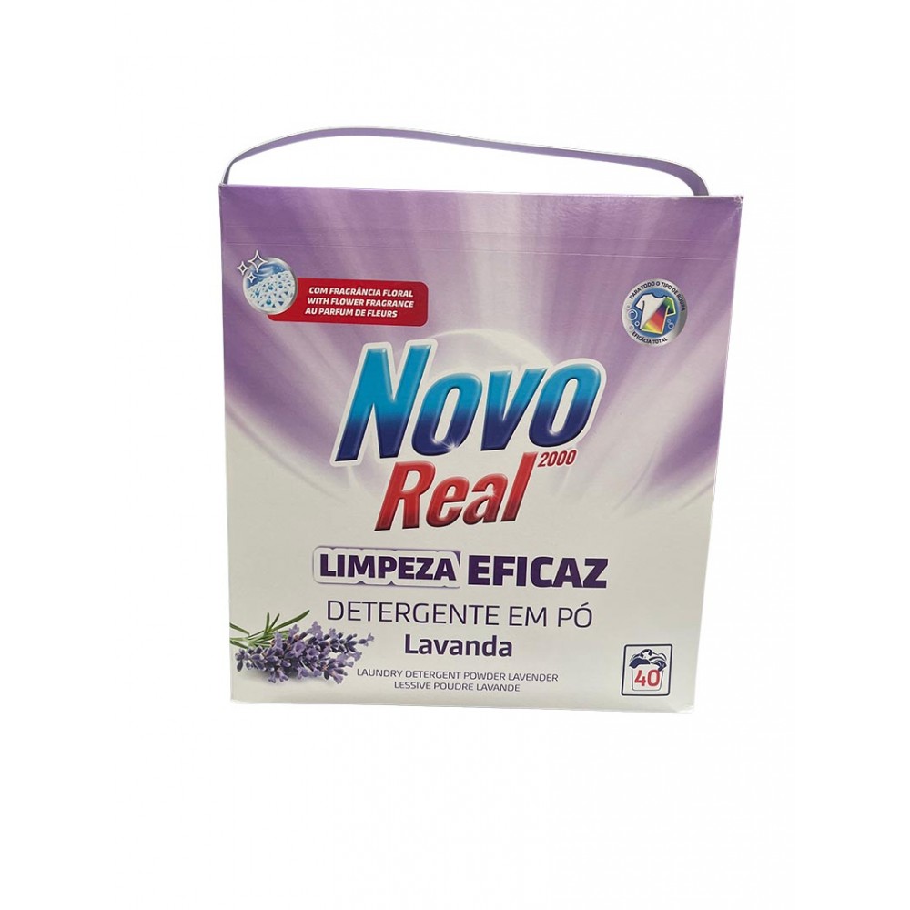 NOVO REAL Detergente em Pó Lavanda 40D 2.4kg Cx.4