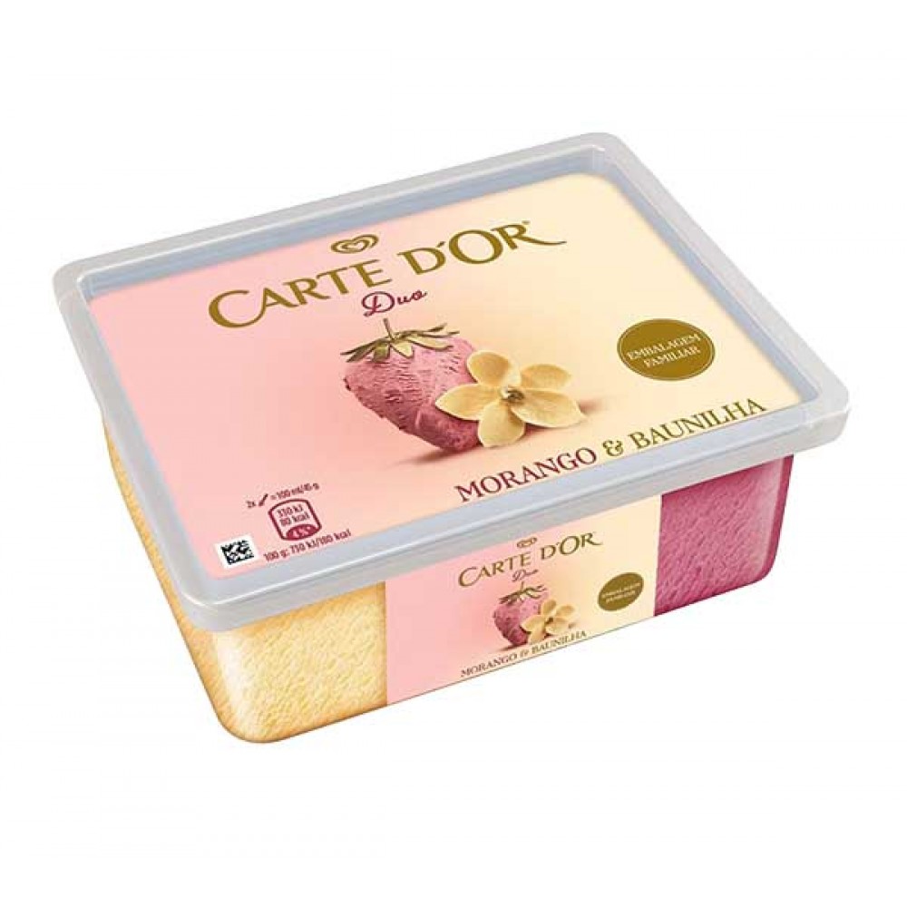 CARTE D´OR Familiar Duo Baunilha & Morango 1700 Ml Cx. 4
