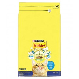 FRISKIES Gato Esterilizado Salmão, Atum e Legumes 1,5 Kg Pack 6