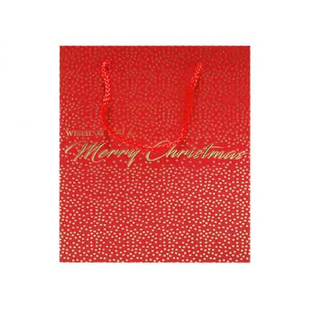 Saco Presente Papel SS Merry Christmas Vermelho 23x18x8 Cm Pack 12 Cx. 144 (12 Packs)