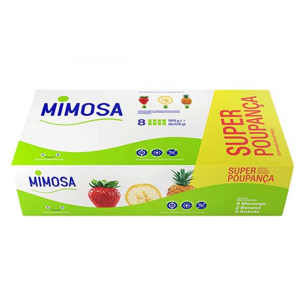 MIMOSA Aroma Morango/Banana/Ananás 8x120g