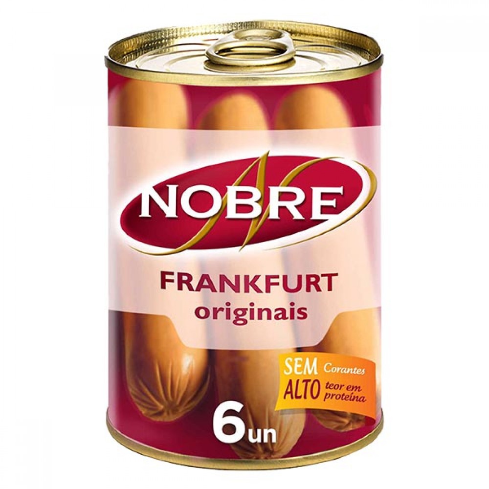 NOBRE Salsichas Frankfurt Originais Lata 6 Uni Cx. 24