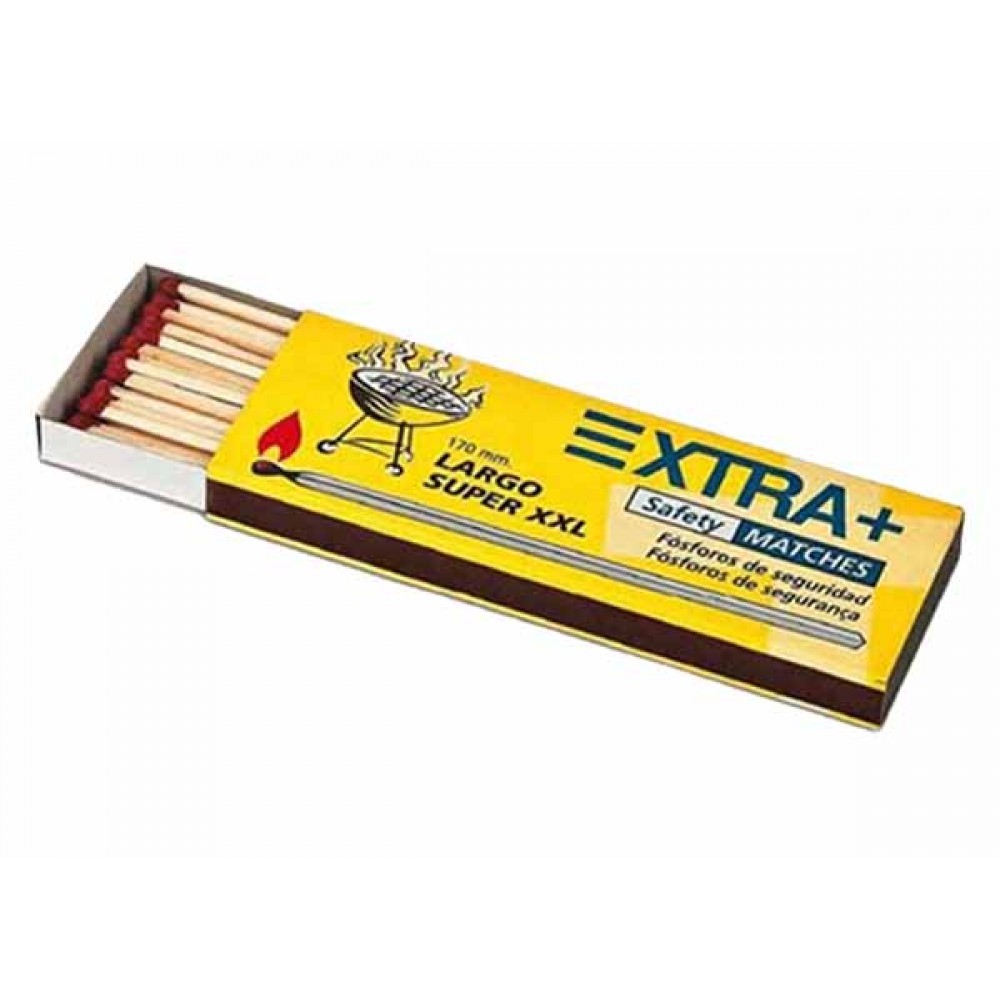 EXTRA+ Fósforos XXL 170mm Emb 50 Fosf. Pack 10 Cx. 20 Packs (200 Unidades)