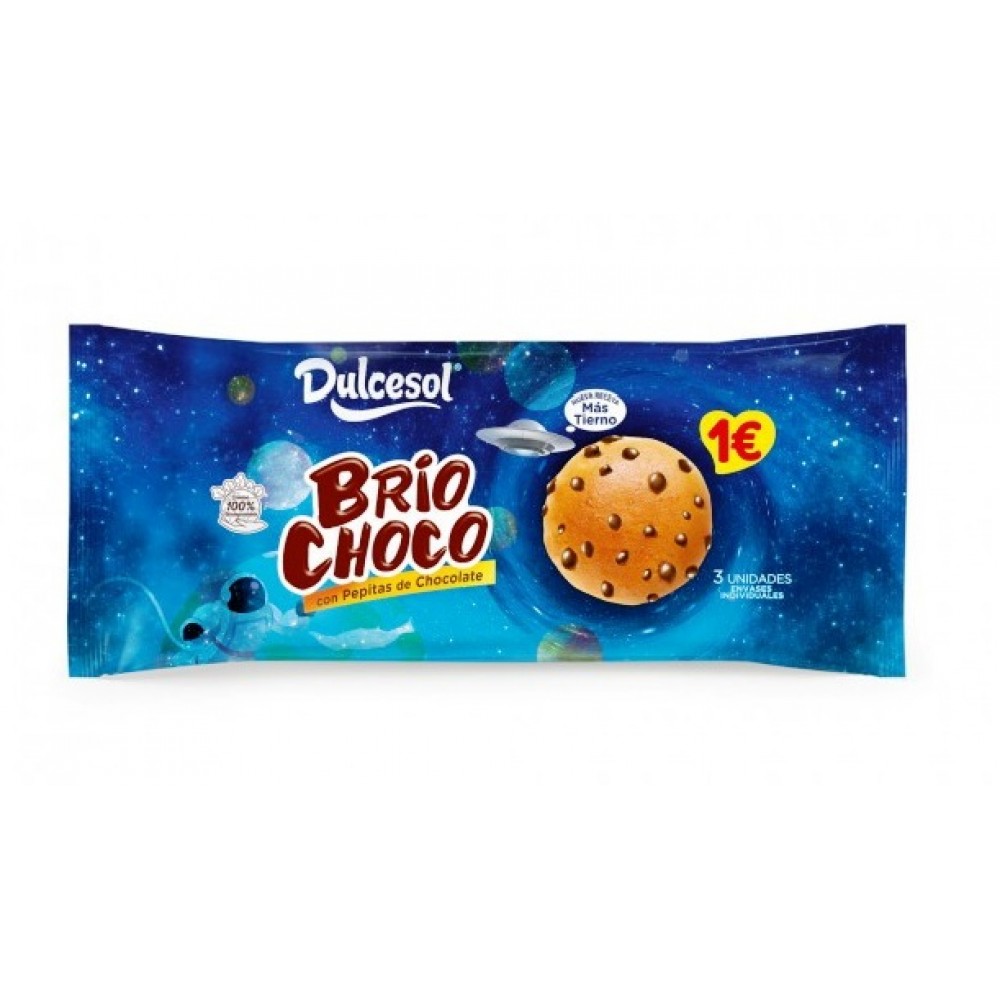 DULCESOL Briochoco C/Pepitas de Chocolate 120Grs Cx. 14