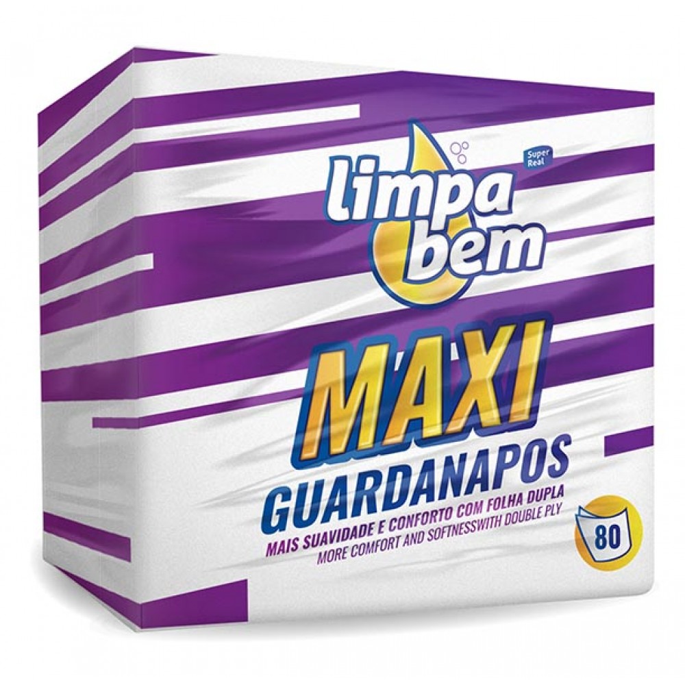 LIMPA BEM Guardanapos Maxi 2 Fls 80 Uni. Cx. 30