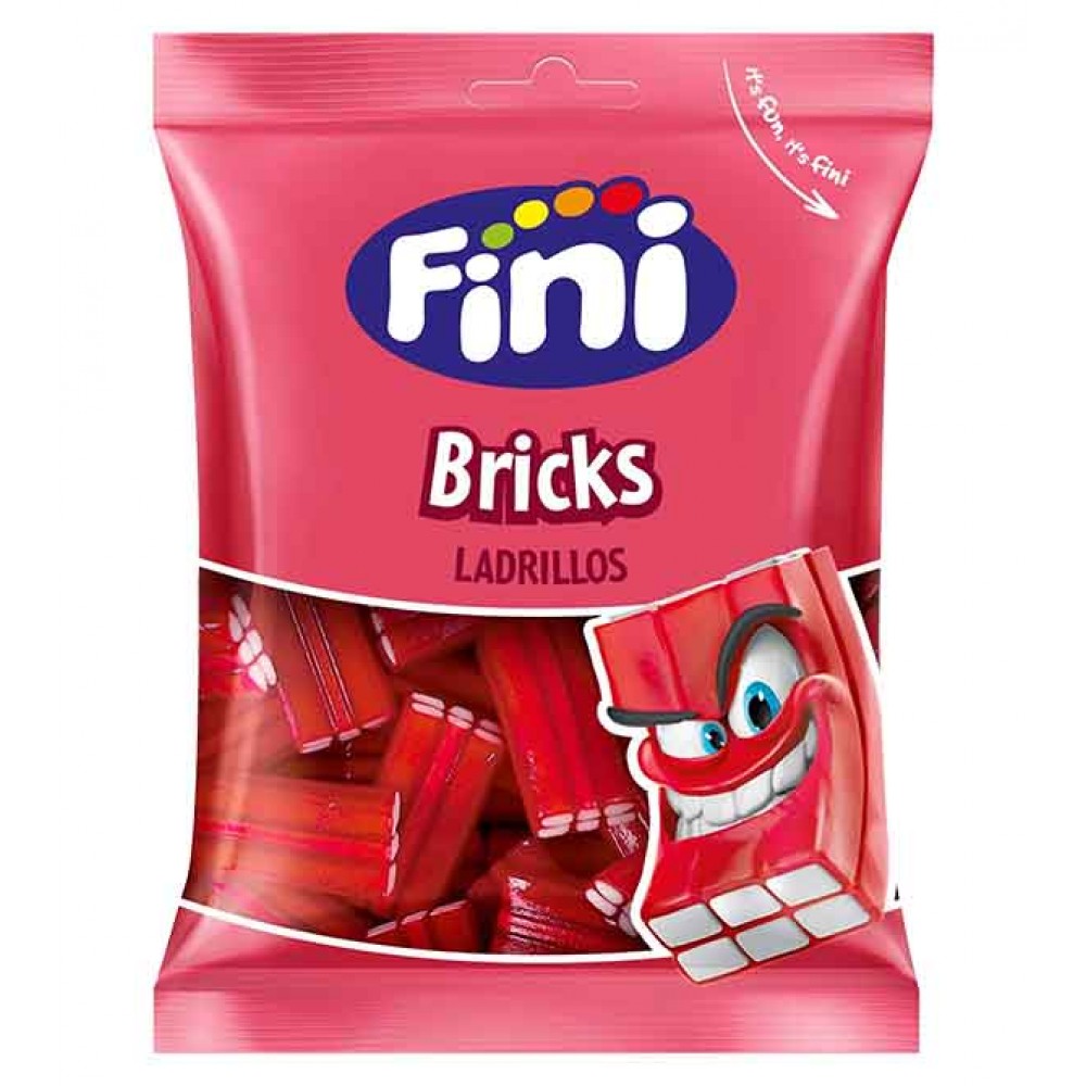 FINI Gomas Tijolos Morango 90 Grs Cx. 12