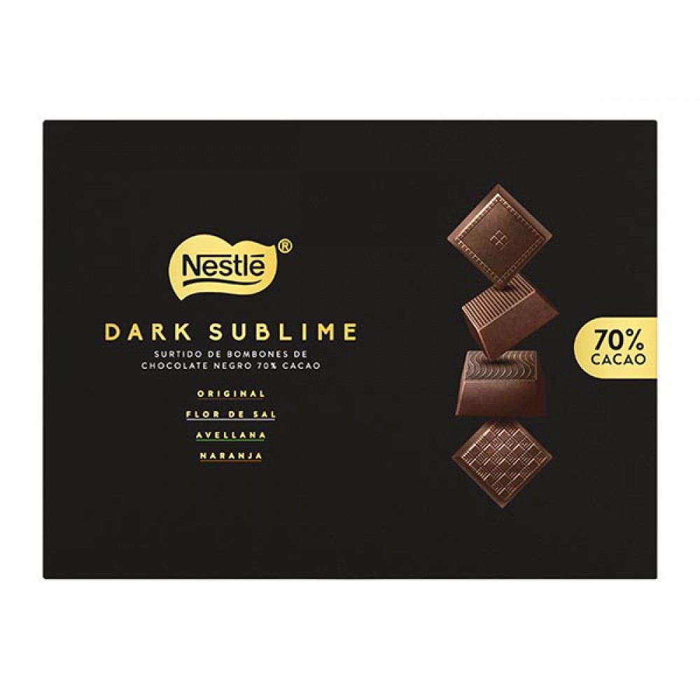 NESTLÉ Dark Sublime Sortido de 20 Bombons de Chocolate Negro 145 Grs Cx. 8