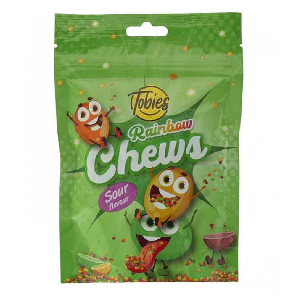 TOBIES Rebuçados Mastigáveis C/Sabor Ácido 120 Grs Cx. 24