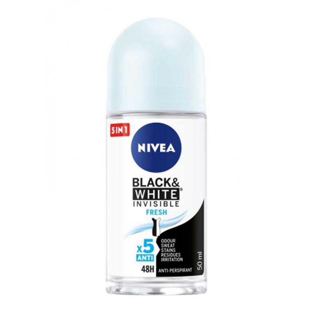 NIVEA Deo Roll On Black & White Invisible Fresh 50ml Cx. 6