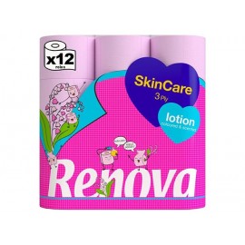 RENOVA Papel Higiénico Skin Care Lotion Rosa 12 R Saco 5 Packs