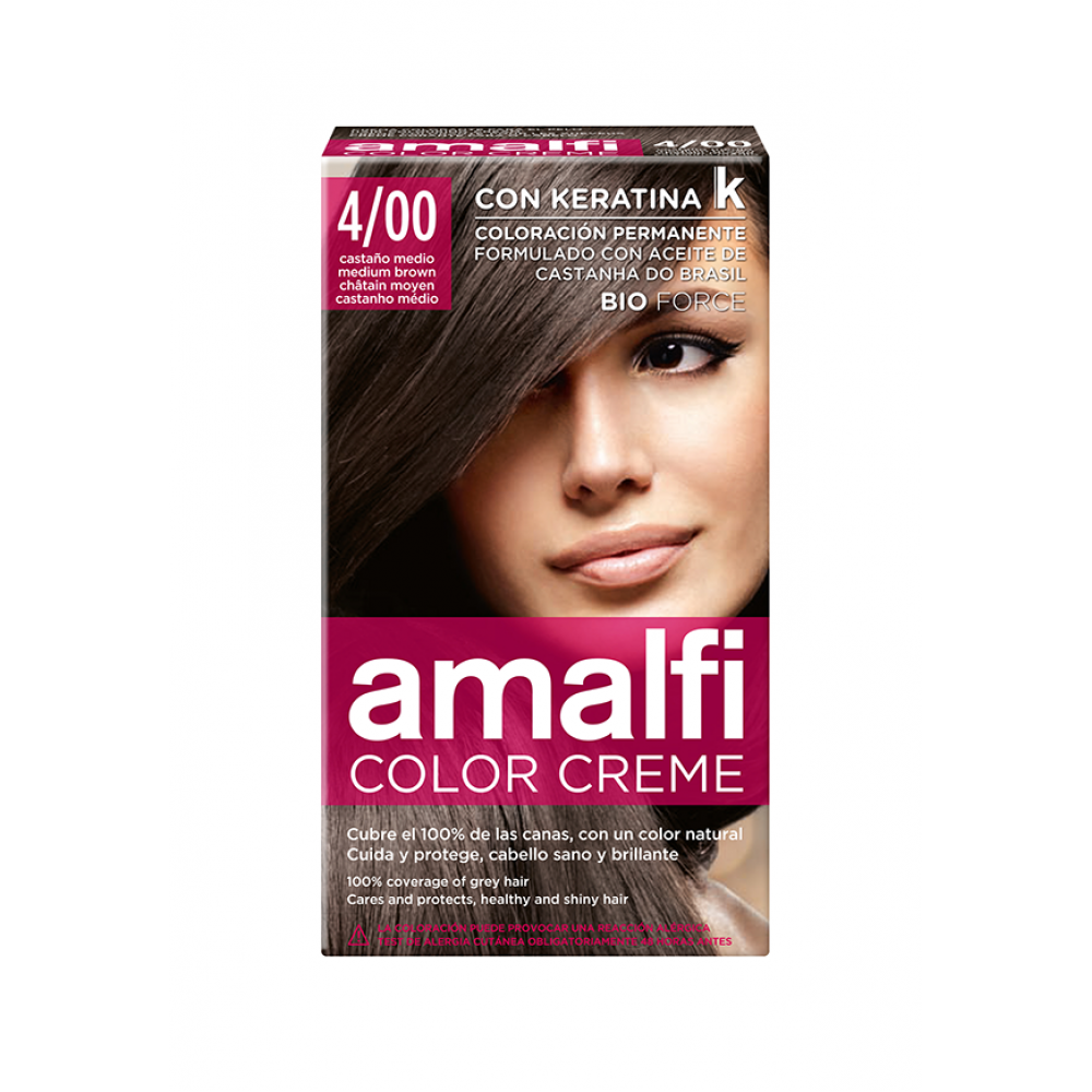 AMALFI Color Creme 4/00 Castanho Médio Pack 3 Cx. 12