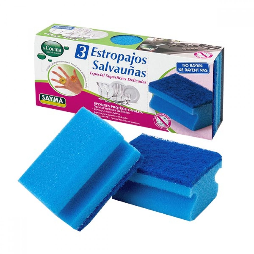 SAYMA Esfregão Esponja Salva Unhas Superfície Delicadas 3uni Cx. 15