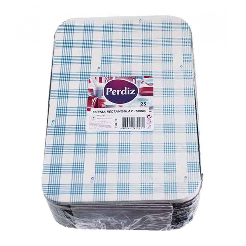 PERDIZ Formas Alumínio Retangulares 950ml Pack 25uni Cx. 20
