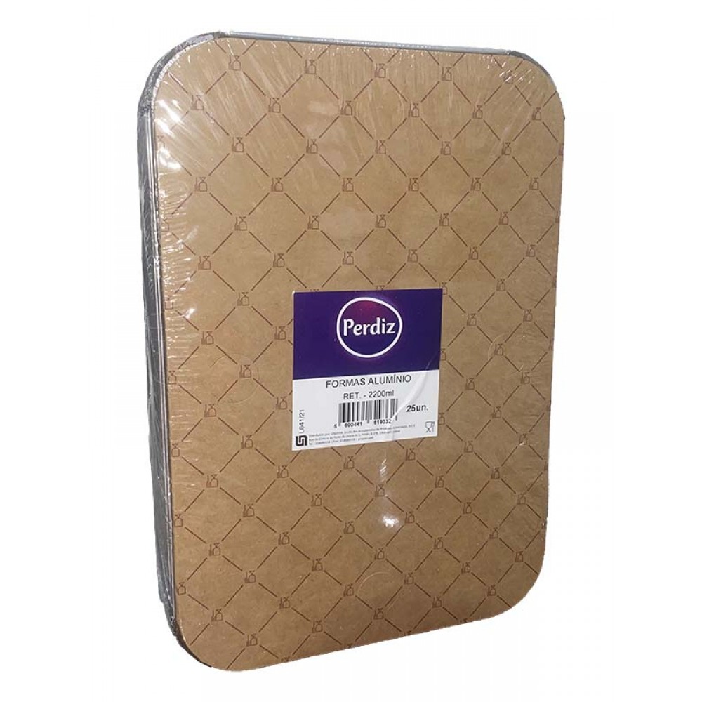 PERDIZ Formas Alumínio Retangulares 2200Ml Pack 25uni Cx. 12