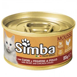 SIMBA Gato Mousse Com Miúdos De Frango (Coração e Fígado) 85Grs Cx. 24