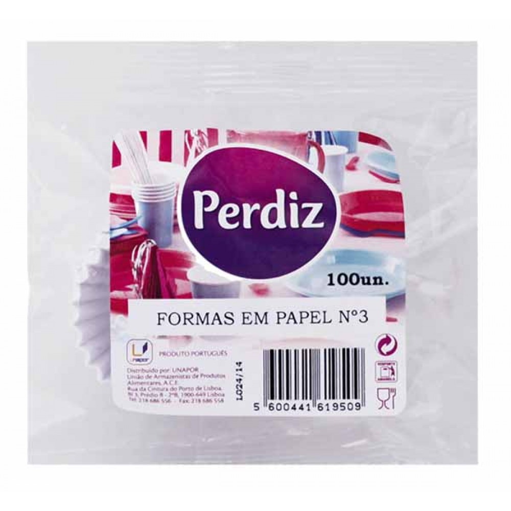 PERDIZ NATURA Formas Papel Cupcake Nº 3 100 Uni Pack 10 Cx. 100