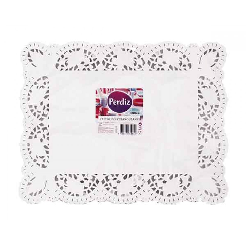 PERDIZ Naperon Retangular P/Bolos Pack 100 Uni Cx. 10 Packs
