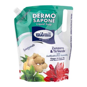 MILMIL Sabonete Líquido Recarga Gengibre & Chá Verde  900 Ml Cx. 10