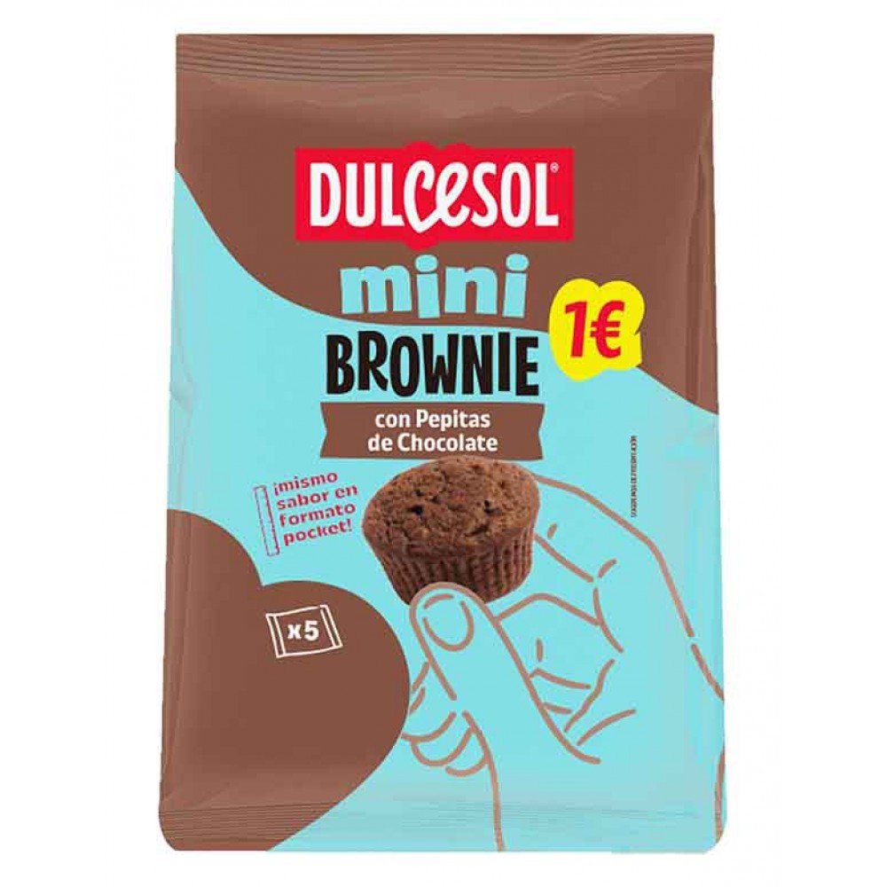 DULCESOL Mini Brownie C/Pepitas de Chocolate 115Grs Cx.12