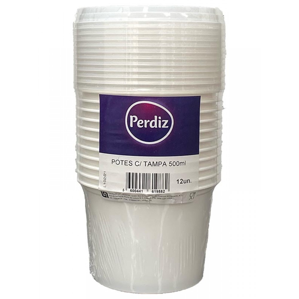 PERDIZ Potes Para Sopa C/Tampa 500Ml 12uni. Cx.22