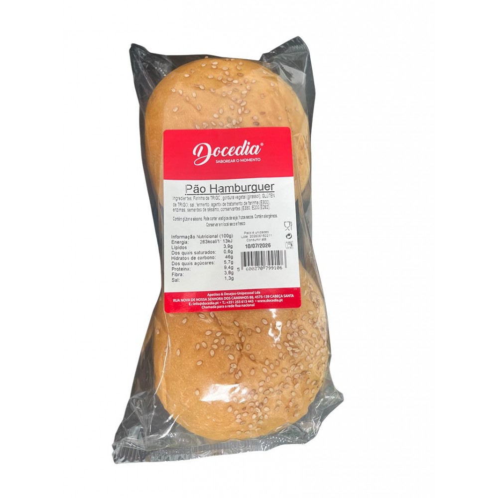 DOCEDIA Pão de Hambúrguer Pack 4