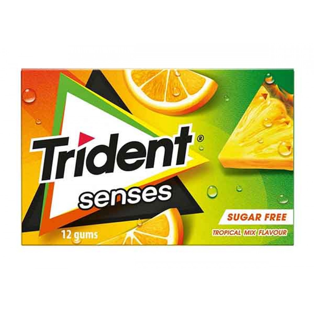 TRIDENT Senses Tropical Mix 23Grs Pack 12 Cx. 18