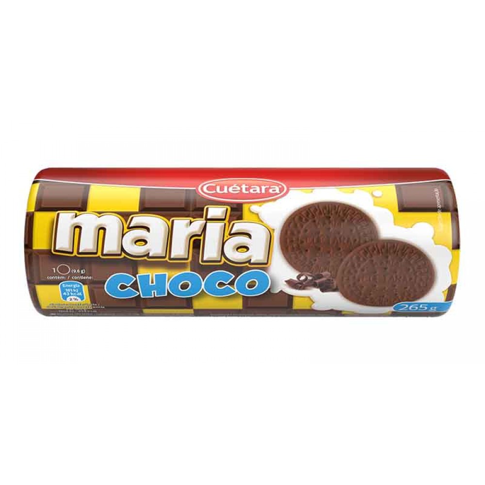 CUÉTARA Maria Choco Bolachas C/Cacau 265 Grs Cx. 16